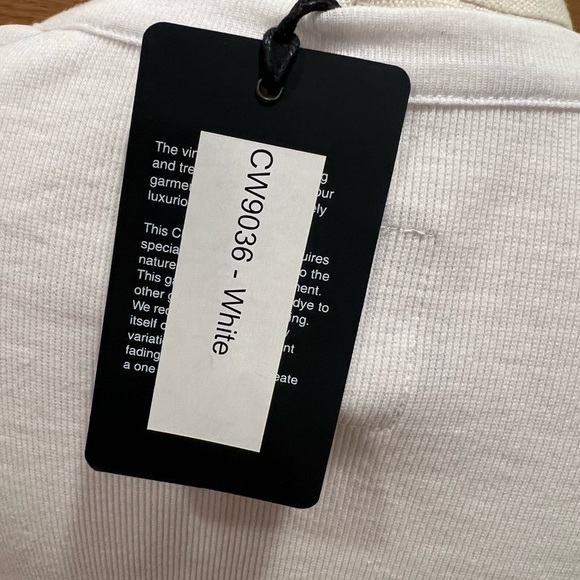 Chaser Recycled Vintage Rib Ruffle Sleeve Tee - White Small NWT - Picture 4 of 9